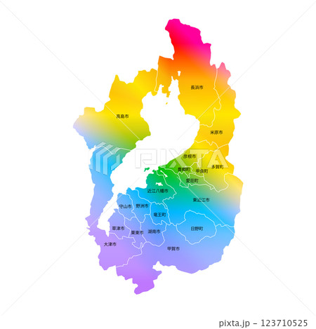 滋賀県と市町村地図 123710525