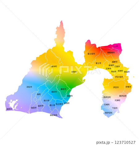 静岡県と市町村地図 123710527