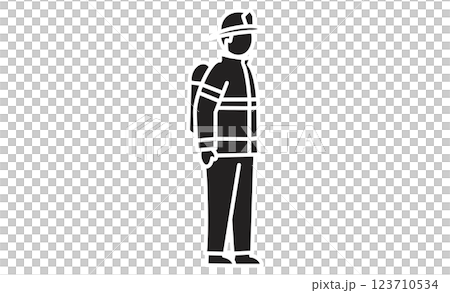 消防士のアイコン シンプルな線画イラスト 消防士のアイコン シンプルな線画イラスト 123710534
