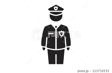 警察官のアイコン シンプルな線画イラスト 警察官のアイコン シンプルな線画イラスト 123710535