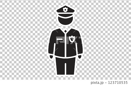 警察官のアイコン シンプルな線画イラスト 警察官のアイコン シンプルな線画イラスト 123710535