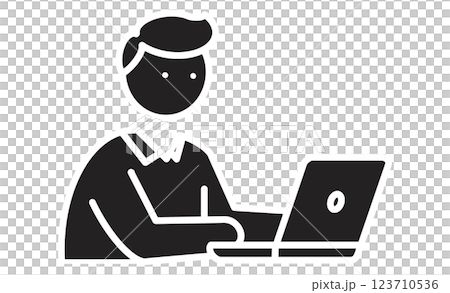 プログラマーのアイコン シンプルな線画イラスト プログラマーのアイコン シンプルな線画イラスト 123710536