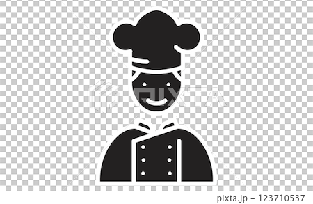 シェフのアイコン シンプルな線画イラスト シェフのアイコン シンプルな線画イラスト 123710537