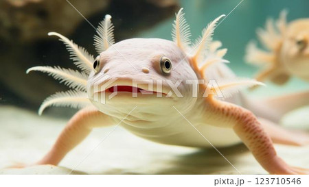 水槽の中のウーパールーパー2 123710546