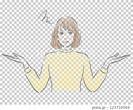 Illustration of a beautiful woman having trouble with perming her bob hair Illustration of a beautiful woman having trouble with perming her bob hair 123710569