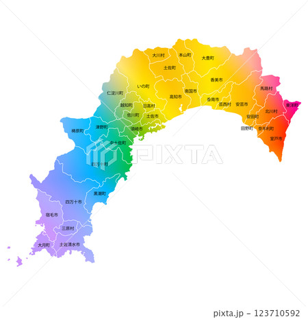 高知県と市町村地図 123710592