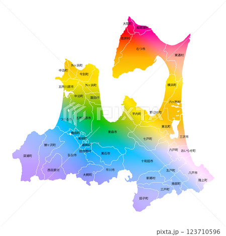 青森県と市町村地図 青森県と市町村地図 123710596