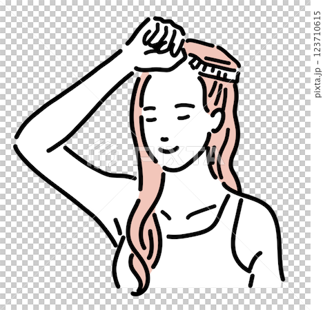 一位美麗女人微笑著刷牙的插圖 一位美麗女人微笑著刷牙的插圖 123710615