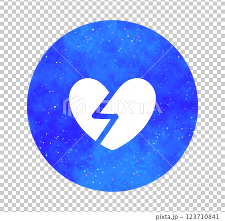 Blue starry sky | Cracked heart symbol 123710841