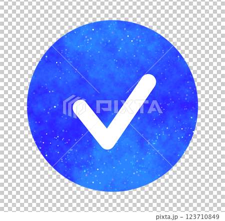 Blue starry sky | Simple check mark 123710849