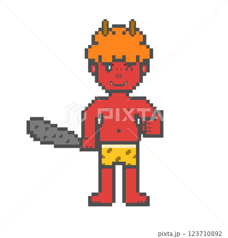 グッドする赤い鬼(ドット絵) 123710892