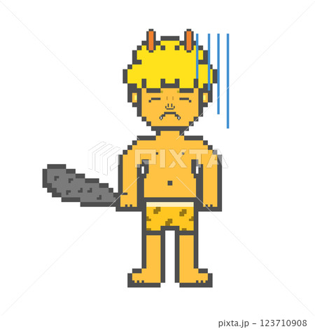 ネガティブな黄色い鬼(ドット絵) ネガティブな黄色い鬼(ドット絵) 123710908