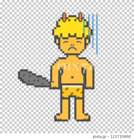 ネガティブな黄色い鬼(ドット絵) ネガティブな黄色い鬼(ドット絵) 123710908