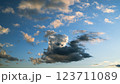 夕日に照らされた雲 123711089