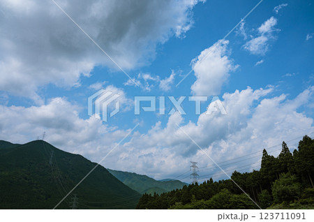 山と雲のある風景 山と雲のある風景 123711091