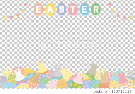 Horizontal frame decorated with Easter eggs 123711117