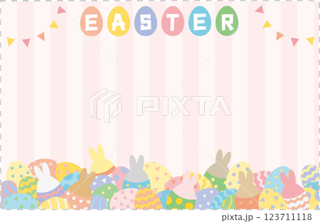 Horizontal frame decorated with Easter eggs 123711118