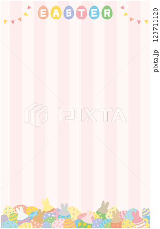 イースターエッグを飾った縦長フレーム 123711120