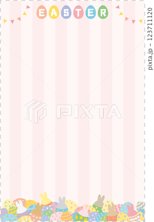 イースターエッグを飾った縦長フレーム 123711120