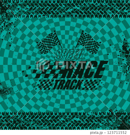Tire track grunge green racing Tire track grunge green racing 123711552