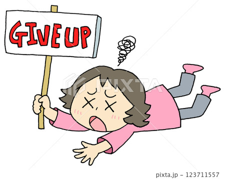 ギブアップする女性 123711557
