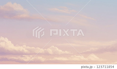 雲の多い淡い空　背景画像 123711854