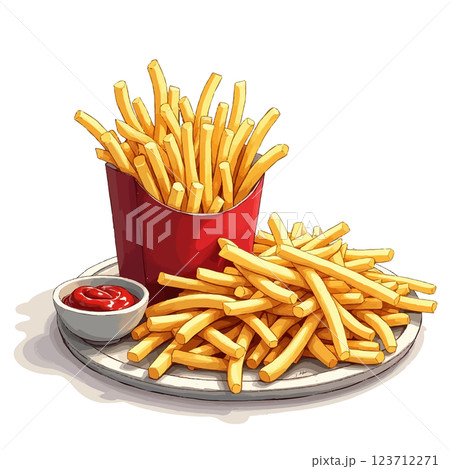 フライドポテトのイラスト フライドポテトのイラスト 123712271