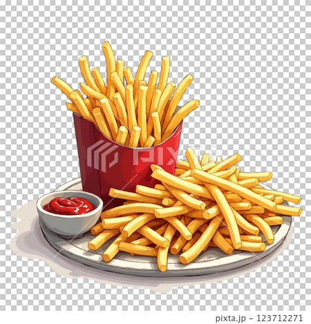 フライドポテトのイラスト フライドポテトのイラスト 123712271