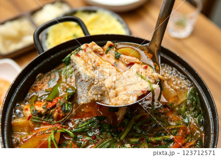 Korean food. Spicy fish stew Korean food. Spicy fish stew 123712571