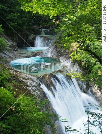 夏の西沢渓谷・七ッ釜五段の滝 123712640