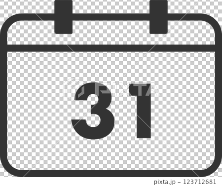 シンプルな31のカレンダーイラストベクターアイコン シンプルな31のカレンダーイラストベクターアイコン 123712681