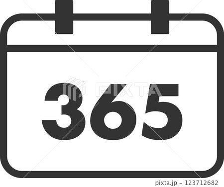 シンプルな365のカレンダーイラストベクターアイコン 123712682