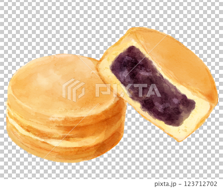 大判焼き・今川焼の水彩イラスト(あんこ) 123712702