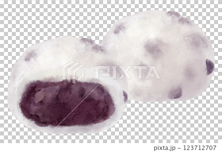 豆大福の断面の水彩イラスト 123712707