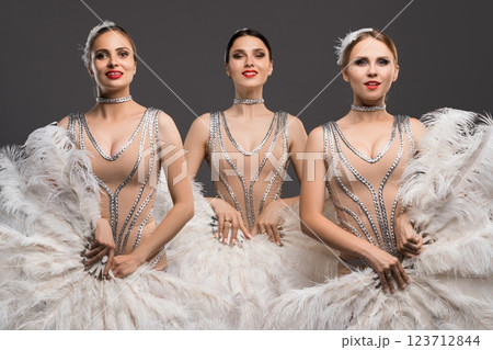 Elegant performers showcase graceful artistry in stunning costumes 123712844