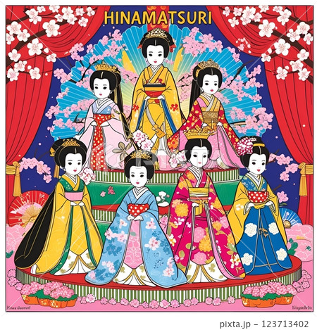 ひな祭りのイラスト 123713402