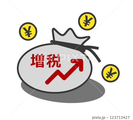 税金の増税で家計が苦しくなるイラスト 123713427