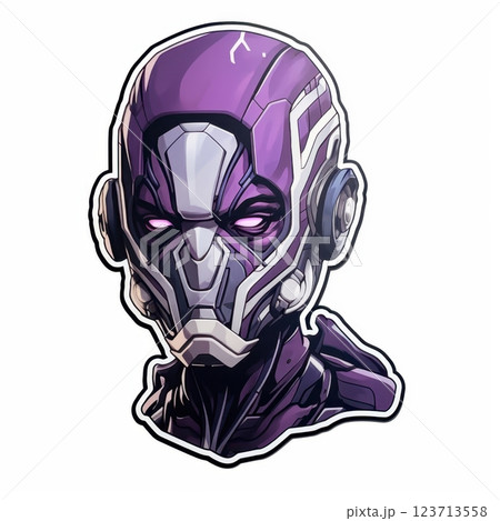 Purple Cyborg Decal on White Background Purple Cyborg Decal on White Background 123713558