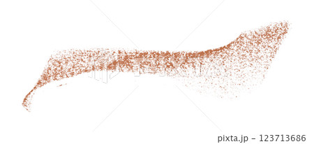 Separate brown crayon brush strokes on transparent background. 123713686