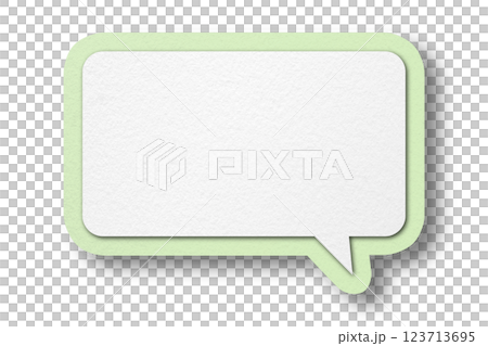 Green paper speech bubbles separate on transparent background 123713695