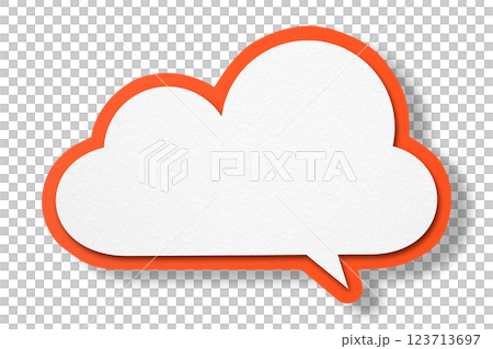 Red paper speech bubbles separated on transparent background Red paper speech bubbles separated on transparent background 123713697