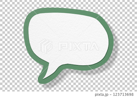 Green paper speech bubbles separate on transparent background Green paper speech bubbles separate on transparent background 123713698