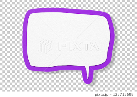 Purple paper speech bubbles separated on transparent background Purple paper speech bubbles separated on transparent background 123713699
