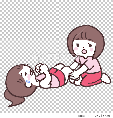 鼓勵女性做腹部運動的插圖 鼓勵女性做腹部運動的插圖 123713786