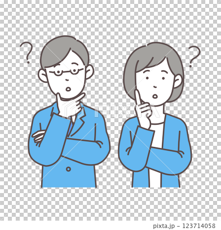 Wondering male and female business people 2 123714058