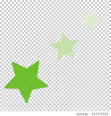 緑の大小並んだ星のイラスト 123714102