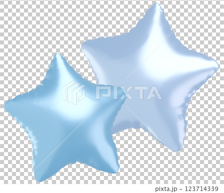 3D圖_星形氣球_淺藍色 3D圖_星形氣球_淺藍色 123714339