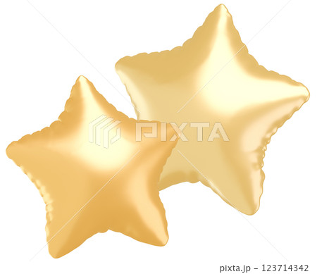 3D画像_星型の風船_黄色 3D画像_星型の風船_黄色 123714342