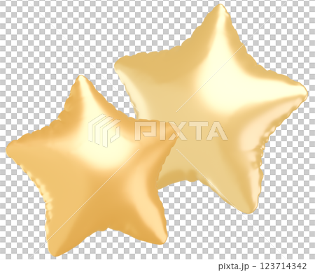 3D画像_星型の風船_黄色 3D画像_星型の風船_黄色 123714342