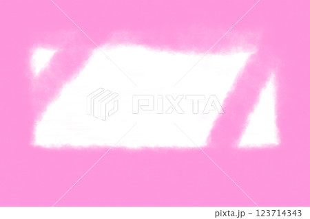 イラスト素材: ピンク背景と白の抽象画　白枠 123714343